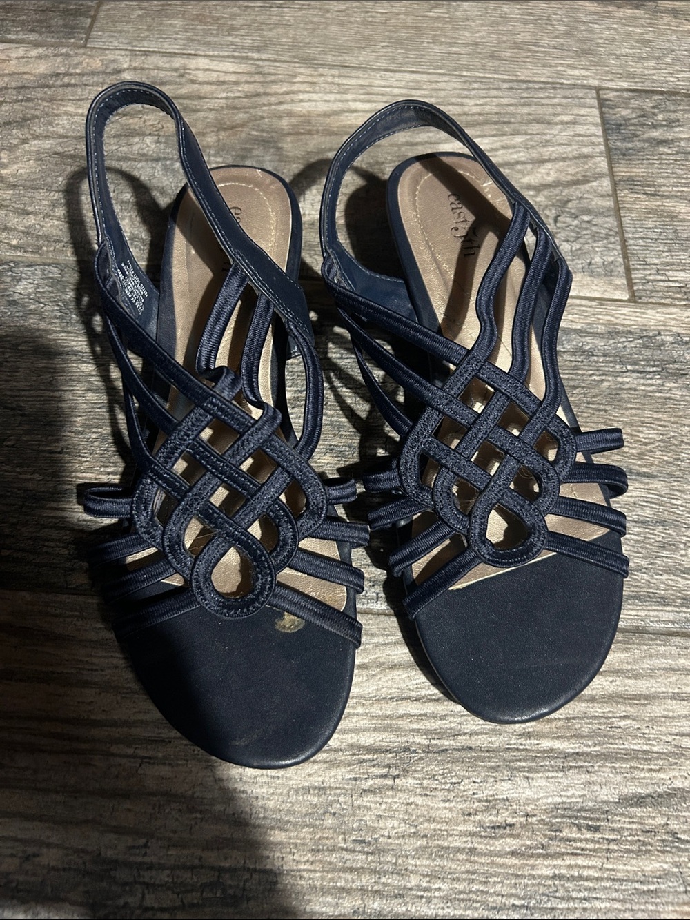 East 5th Navy Strappy Slingback Sandals